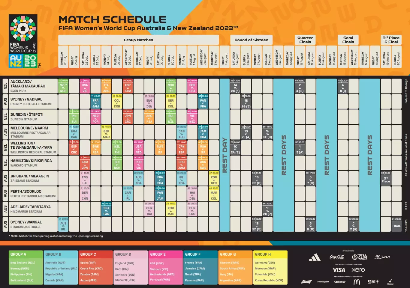 FIFA-Womens-world-cup-match-2023-schedule